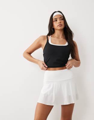 4505 active tennis flippy skirt with inner shorts in white white 7690₽