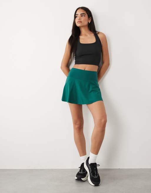 4505 - Active Tennis - Gonna morbida color verde brillante con pantaloncini interni, 2 di 5