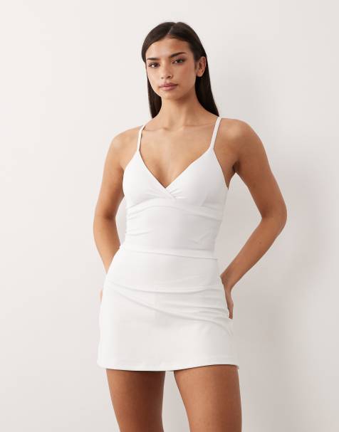 4505 active tennis skirt with under short and phone pocket in white - view 1