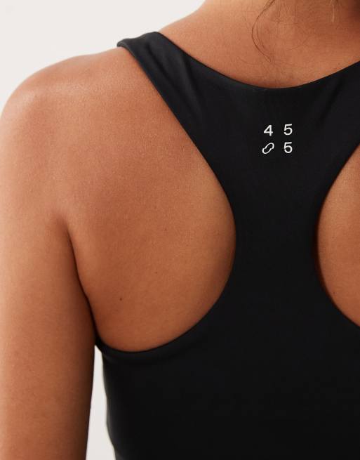 4505 active V-neck racer back vest with inner bra in black, 2 of 4