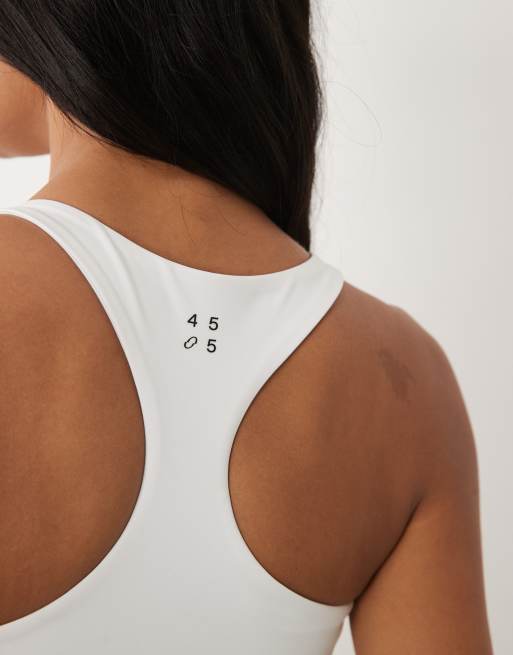 4505 active V-neck racer back vest with inner bra in white, 4 of 4