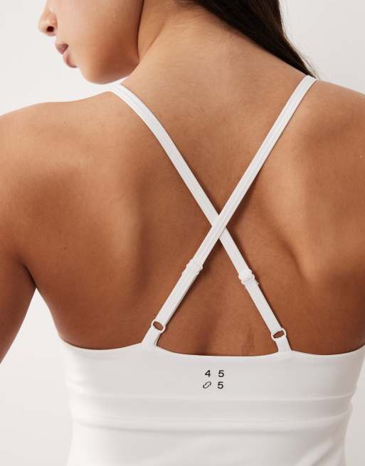 4505 – Active – Vit tennisklänning med undershorts och justerbara axelband, 3 av 4