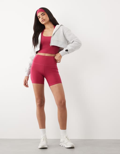 4505 active waist snatching high rise 5" legging shorts in pomegranate, 2 of 5