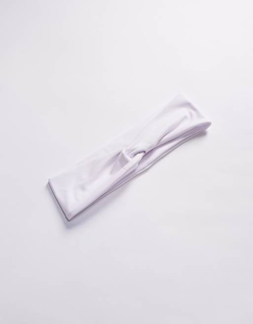 4505 - Bandeau de Pilates doux au toucher avec détail torsadé - Blanc, 2 de 3
