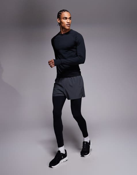 4505 – Baselayer-Thermo-Laufleggings in Schwarz mit Handytasche  - view 1