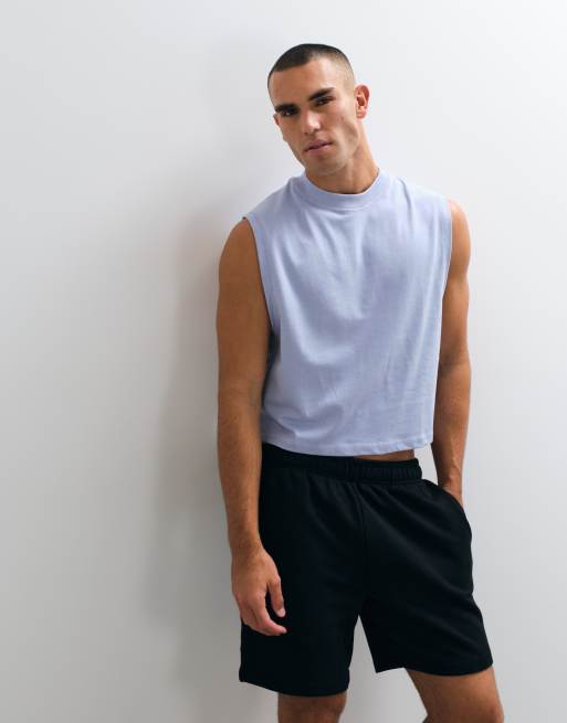 4505 Baumwoll-Cropped-Lifting-Top mit Quick-Dry-Finish in Periwinkle, 4 von 5