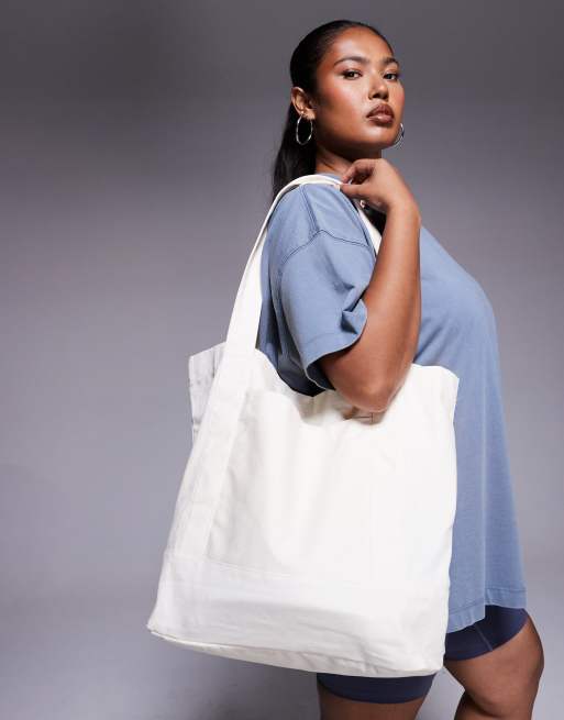 4505 - Borsa shopping in tela color pergamena con grafica 