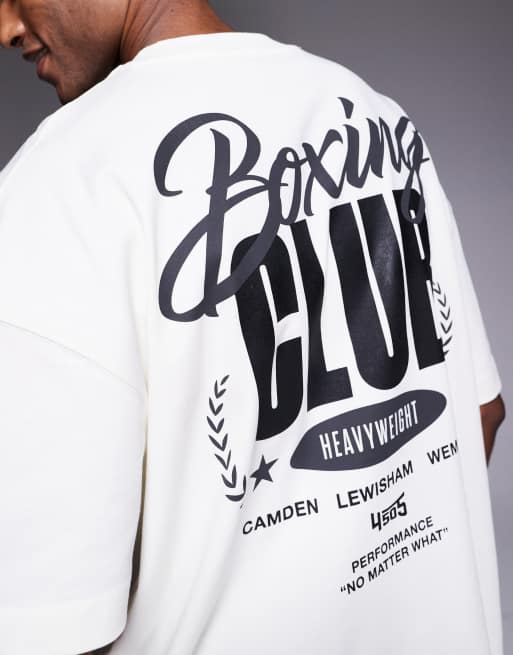 4505 Boxing back print oversized heavyweight cotton t-shirt with