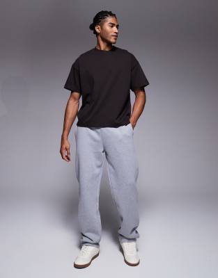 4505 Boxy Cropped Heavyweight Cotton Training T-shirt With Quick Dry Finish In Brown