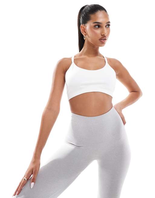 4505 - Brassière de sport maintien intermédiaire sans coutures à rembourrage amovible - Blanc 