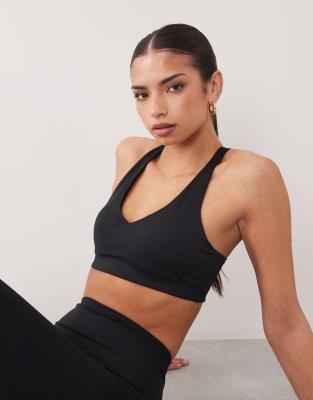 4505 - Brassière de sport push-up à maintien intermédiaire - Noir