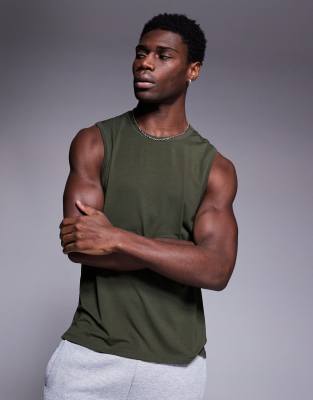 4505 Brushed Finishing Training Tank With Dropped Armholes In Green