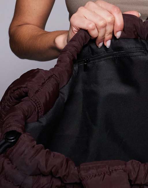 4505 - Cabas de sport oversize en tissu matelassé avec cordon de serrage - Raisin, 4 de 4