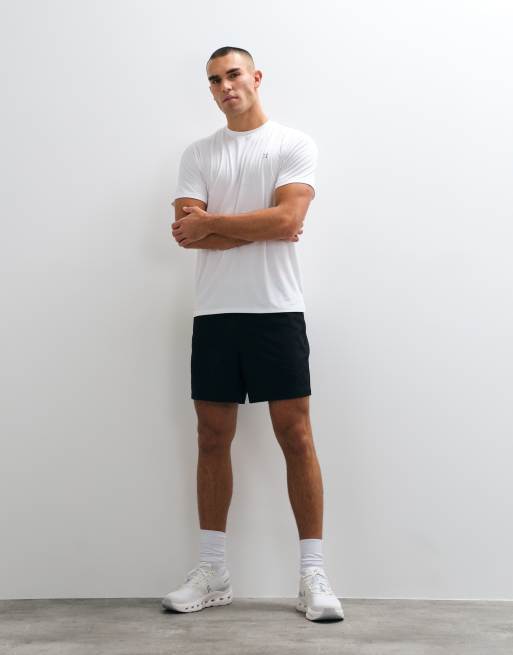 4505 camiseta de entrenamiento ligera de secado rápido con logo en el pecho en blanco, 3 de 5