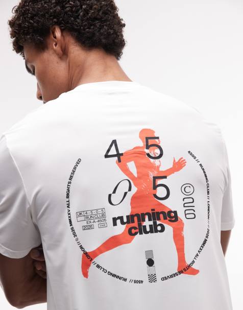 4505 camiseta de running de malla de nailon de secado rápido con estampado trasero en blanco - view 1