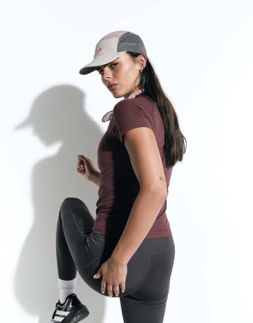 4505 - Camiseta rosa topo para correr sin costuras de malla ligera, 5 de 5