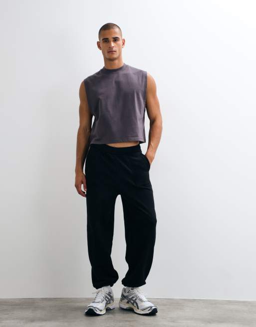 4505 canotta corta in cotone con finitura quick dry in storm grey, 2 di 5