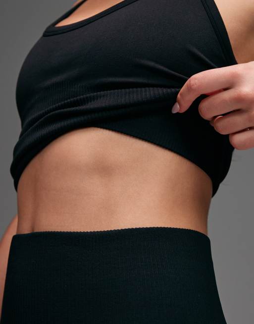 4505 - Canotta modellante senza cuciture nera con reggiseno interno e spalline regolabili, 2 di 5