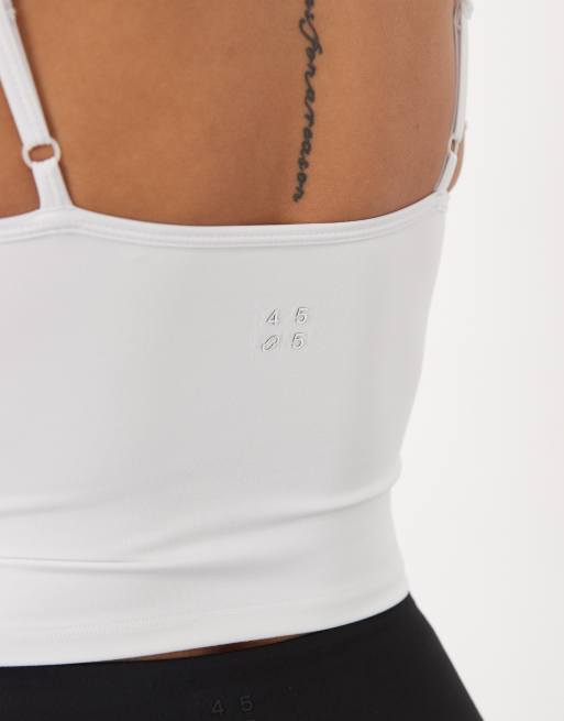 4505 - Caraco de yoga doux au toucher avec bretelles réglables - Blanc, 4 de 4