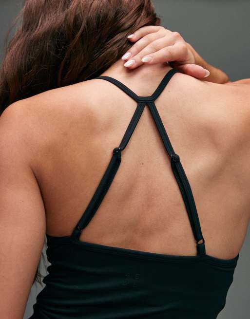 4505 - Caraco de yoga en tissu doux froncé à l'avant - Noir, 4 de 5