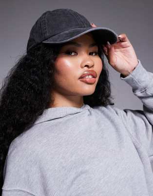 4505 - Casquette en coton - Noir délavé