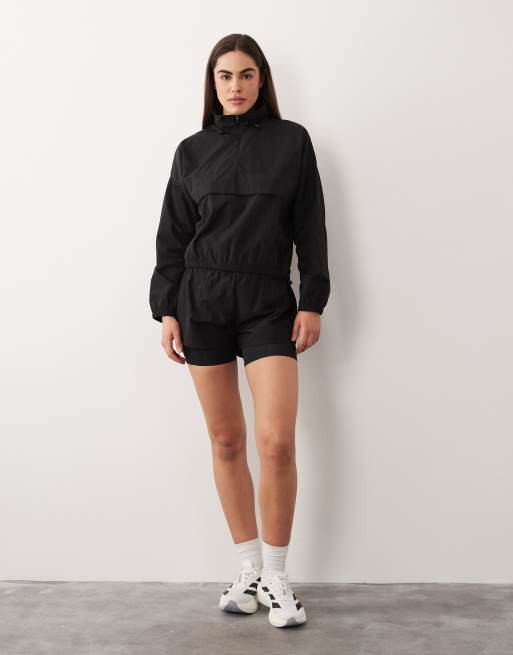 4505 - Conjunto negro de pantalones cortos y chaqueta de chándal de tejido antidesgarros, 3 de 3