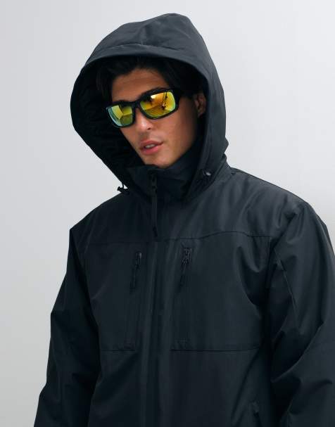 4505 Chaqueta de esquí aislada con tejido ripstop, repelente al agua y con capucha en negro - view 1