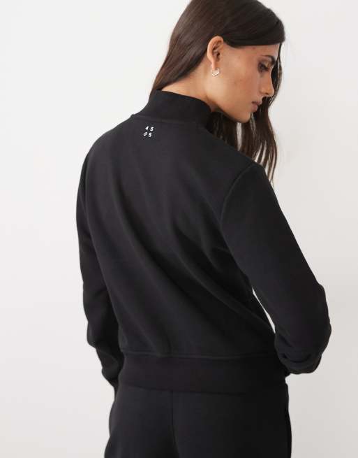 4505 chaqueta ligera de chándal estilo studio con bolsillos con cremallera en negro, 4 de 4