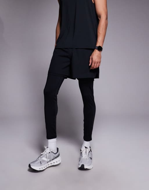 4505 - Collant da corsa base layer neri catarifrangenti ad asciugatura rapida con tasca per gel energetico, 4 di 5