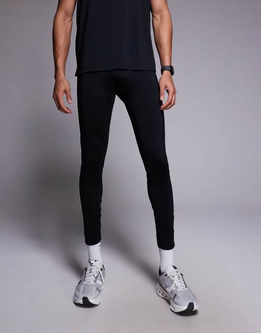 4505 - Collant da corsa base layer neri catarifrangenti ad asciugatura rapida con tasca per gel energetico, 5 di 5