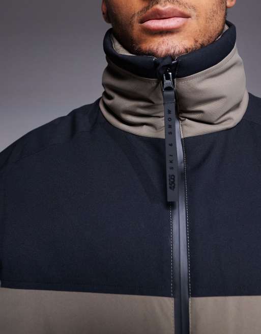 4505 - Combinaison de ski coupe droite déperlante avec ceinture - Noir et argile , 2 de 5