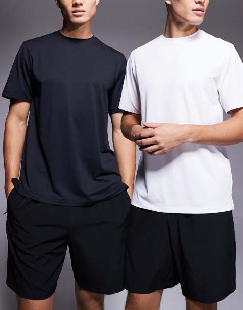 4505 - Confezione da 2 T-shirt da allenamento ad asciugatura rapida nera e bianca - view 1
