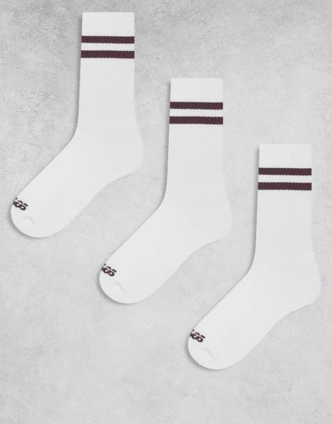 4505 - Confezione da 3 paia di calzini bianchi e color cioccolato quick dry con 2 righe - view 1