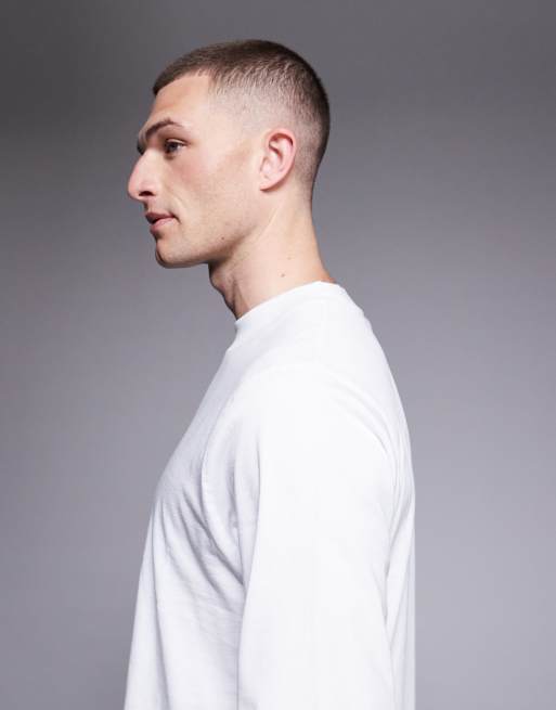 4505 cotton cropped lifting long sleeve t-shirt with quick dry finish in white, 4 of 5