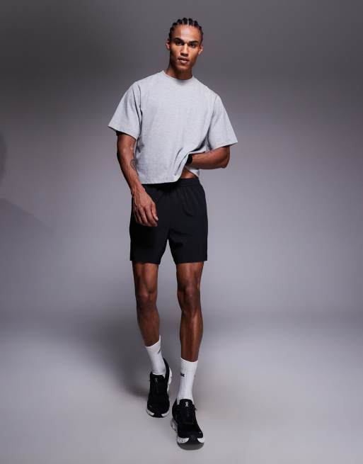 4505 – Schnelltrocknendes Cropped-T-Shirt aus Baumwolle in Grau meliert