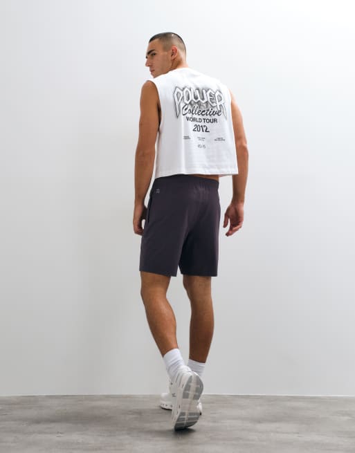 4505 cotton cropped lifting tank with back print in white, 4 of 5