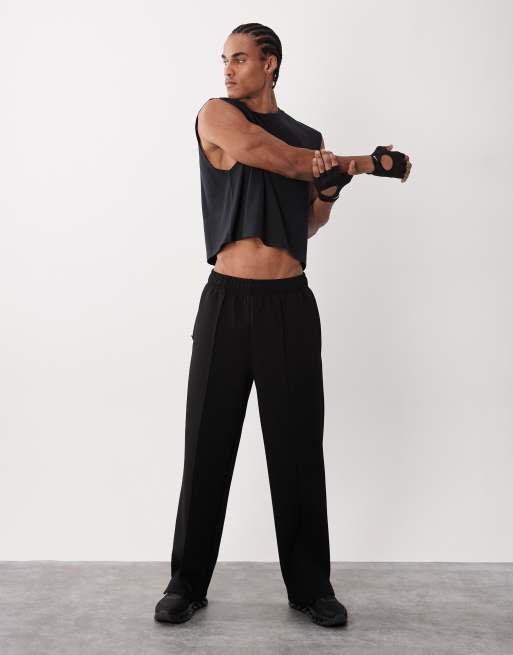 4505 cotton cropped lifting tank with quick dry finish in black, 2 of 5