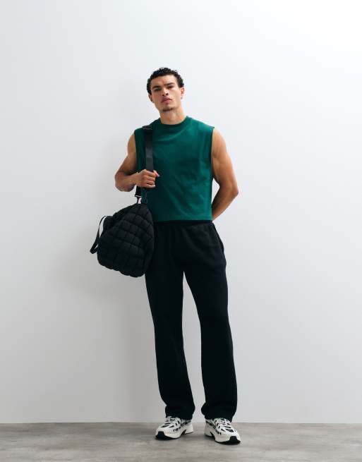4505 cotton cropped lifting tank with quick dry finish in court green, 2 of 5