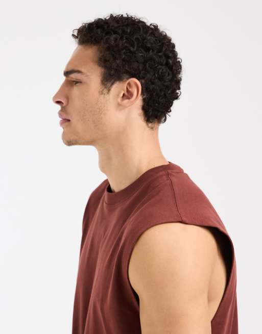 4505 cotton cropped lifting tank with quick dry finish in rust, 3 of 5