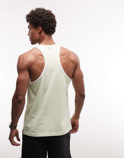 4505 cotton ringer singlet with quick dry finish in pistachio, 2 of 5