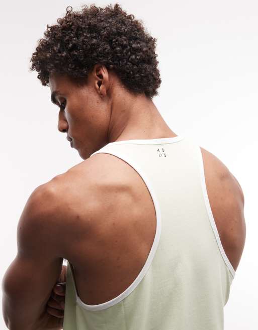 4505 cotton ringer singlet with quick dry finish in pistachio, 3 of 5