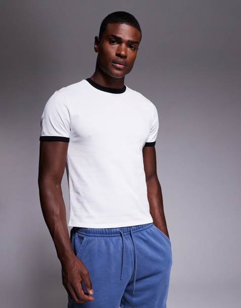 4505 cotton shrunken fit baby ringer tee with quick dry finish in white - view 1