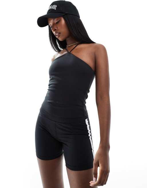 4505 - Court - Débardeur dos nu avec soutien-gorge intégré - Noir