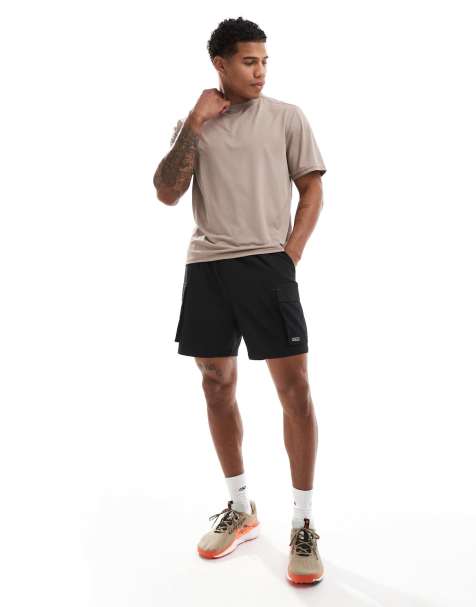 4505 - Cropped recht trainings-T-shirt van mesh in taupe grijs - view 1