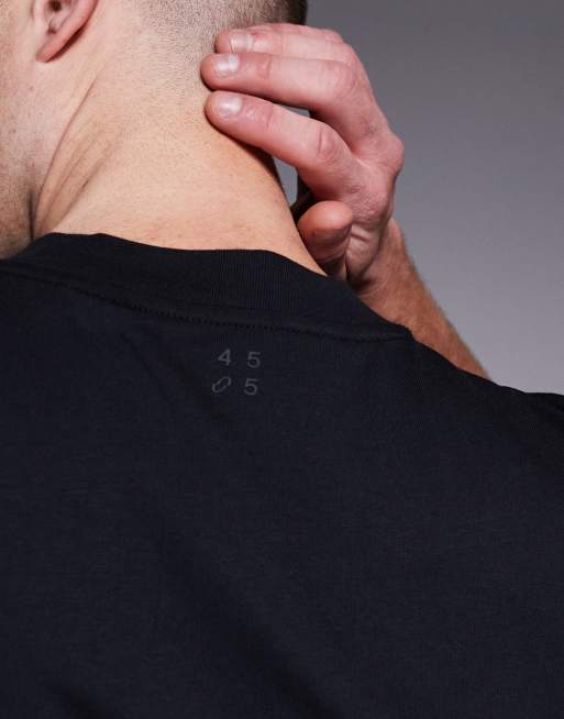 4505 - Cropped T-shirt van sneldrogend katoen in zwart, 5 van 5