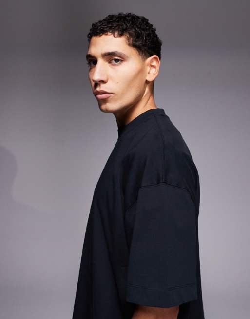 4505 - Cropped trainingsshirt van zwaar sneldrogend katoen met rechte pasvorm in zwart , 4 van 5