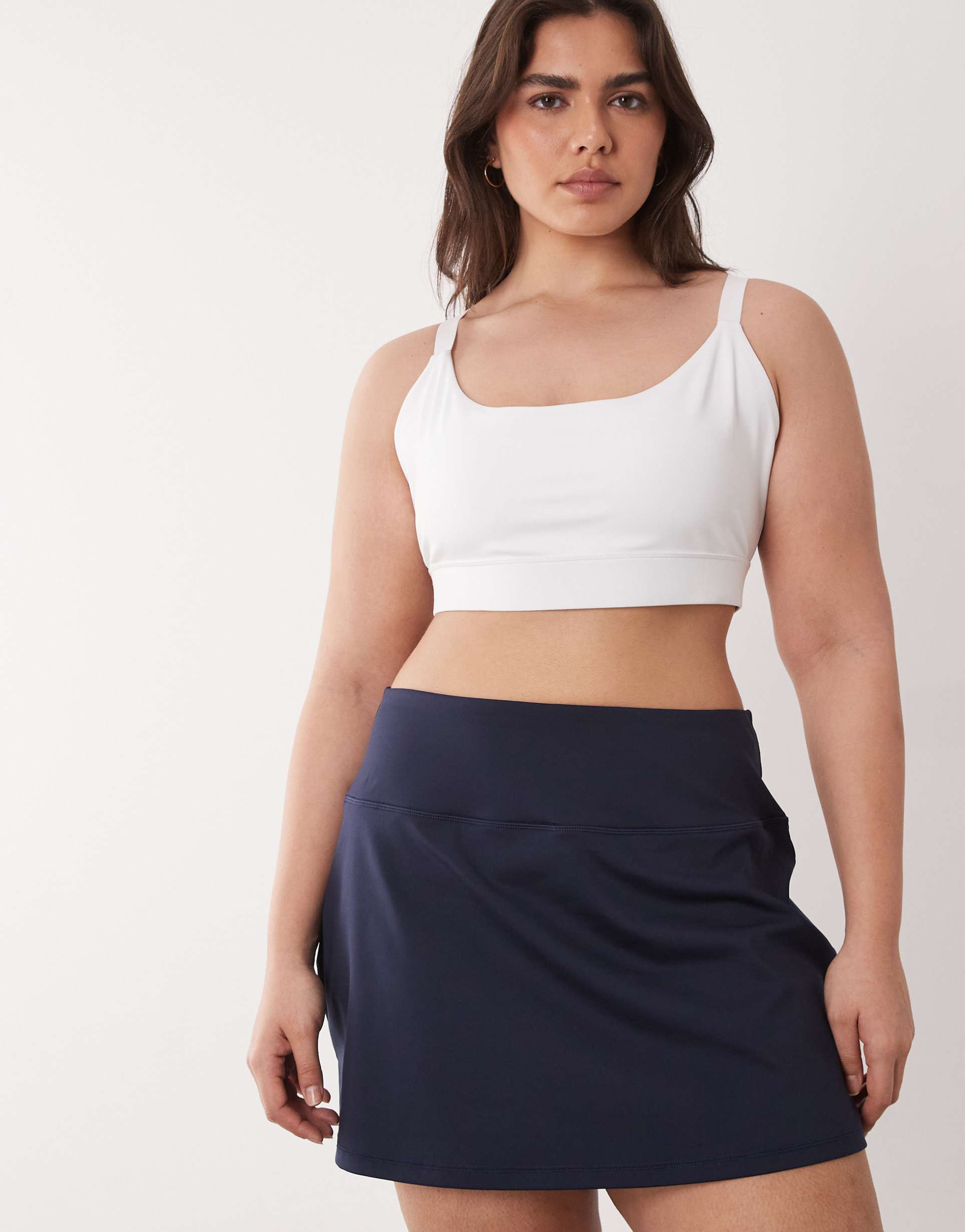 4505 curve active cross back high support sports bra with adjustable straps in white