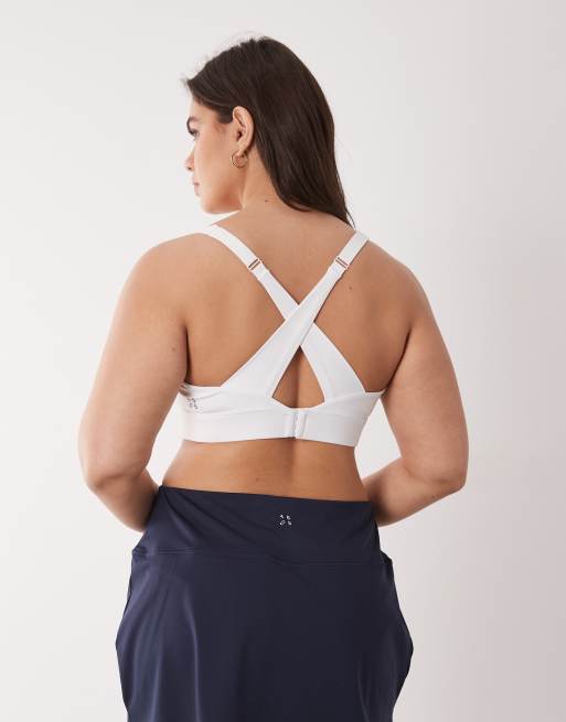 4505 Curve active cross back high support sports bra with adjustable straps in white, 4 of 4