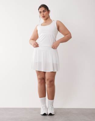 4505 Curve active flippy tennis skirt with liner shorts in white