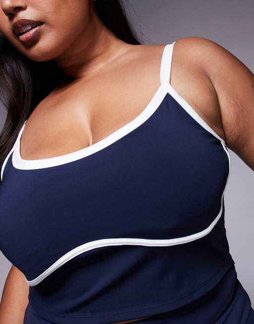4505 - Curve - Active - Hemdje met ingebouwde bh en biezen in marineblauw , 3 van 4